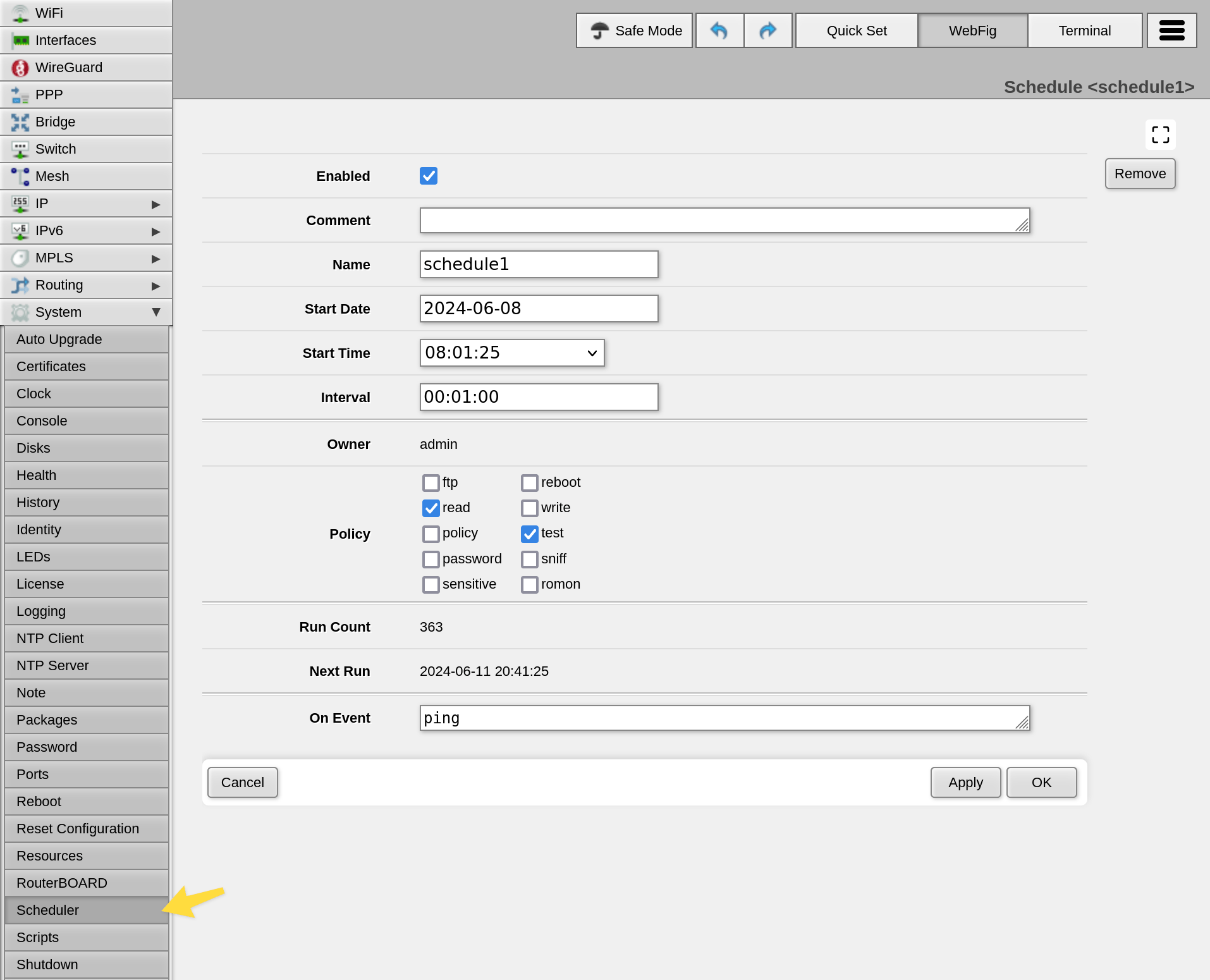 DD-WRT control panel